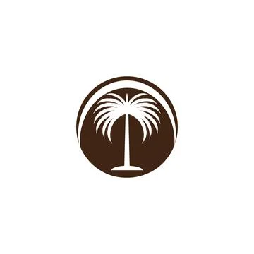 Dates tree Wave Logo Template vector symbol Stock Illustration
