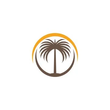 Dates tree Wave Logo Template vector symbol Stock Illustration