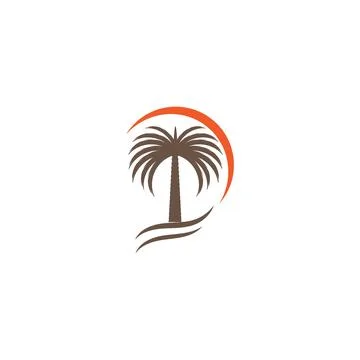 Dates tree Wave Logo Template vector symbol Stock Illustration