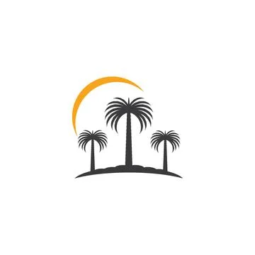 Dates tree Wave Logo Template vector symbol Stock Illustration