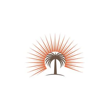 Dates tree Wave Logo Template vector symbol Stock Illustration