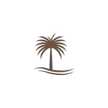 Dates tree Wave Logo Template vector symbol Stock Illustration
