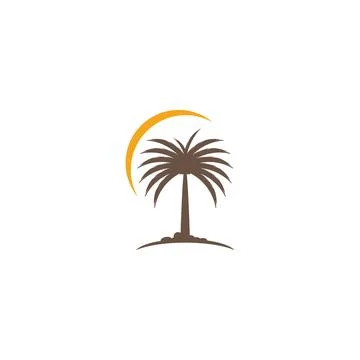 Dates tree Wave Logo Template vector symbol Stock Illustration