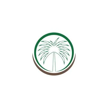Dates tree Wave Logo Template vector symbol Stock Illustration