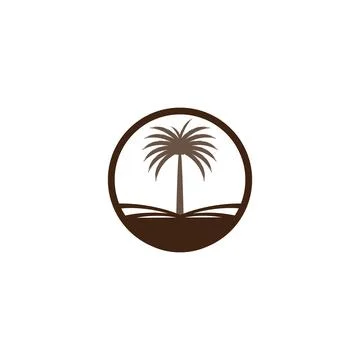 Dates tree Wave Logo Template vector symbol Stock Illustration