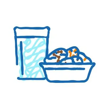 Dates water islam icon doodle illustration Stock Illustration