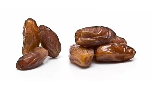 Dates on white background. Stock Photos