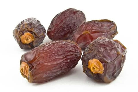 Dates on white background Stock-Fotos
