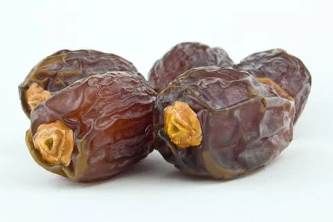 Dates on white background Stock-Fotos