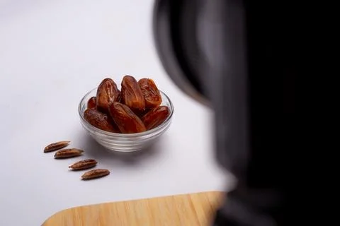 Dates white background Foto stock