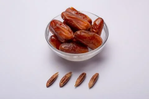 Dates white background Foto stock
