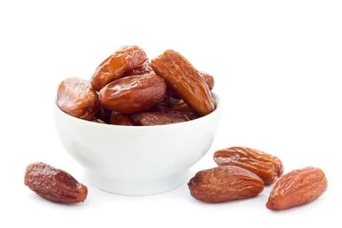 Dates on white Stock Photos
