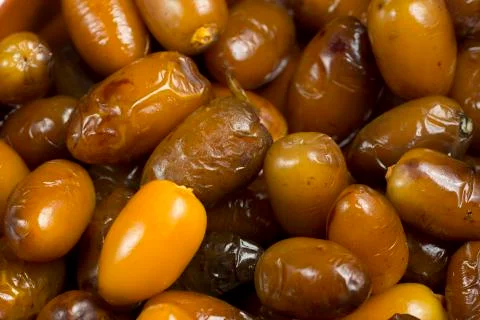 Datiles photographed close up. Stock Photos