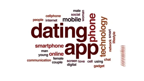 Dating app animated word cloud, text design animation. Stock Footage 74154692