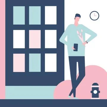 Dating app - flat design style colorful illustration Stock Illustration