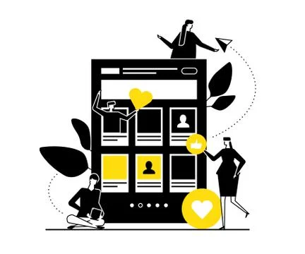 Dating app - flat design style vector illustration Stock Illustration