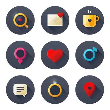 Dating App Icons Stock Illustration