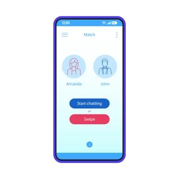 Dating app interface vector template Stock Illustration