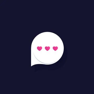 Dating app, love chat vector icon Stock Illustration