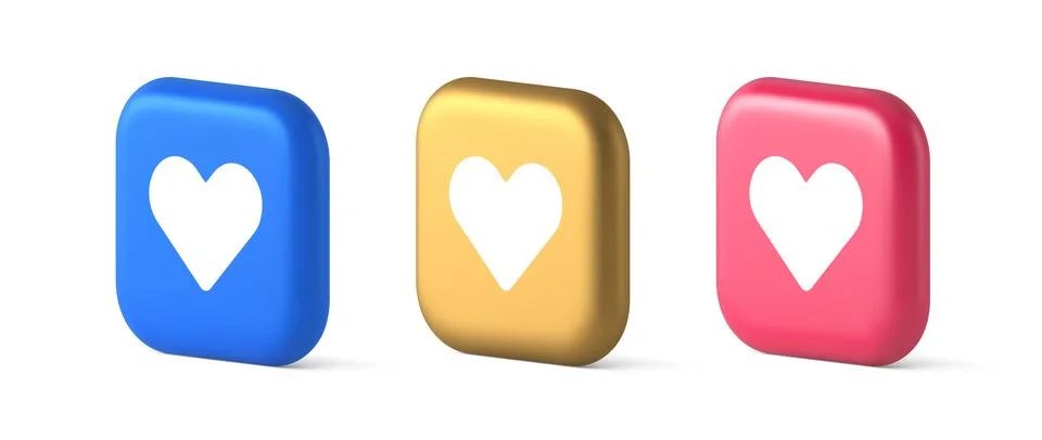 Dating application mobile interface button with heart social network commun.. Stock Illustration