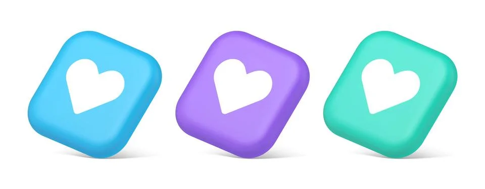 Dating application mobile interface button with heart social network commun.. Stockillustratie