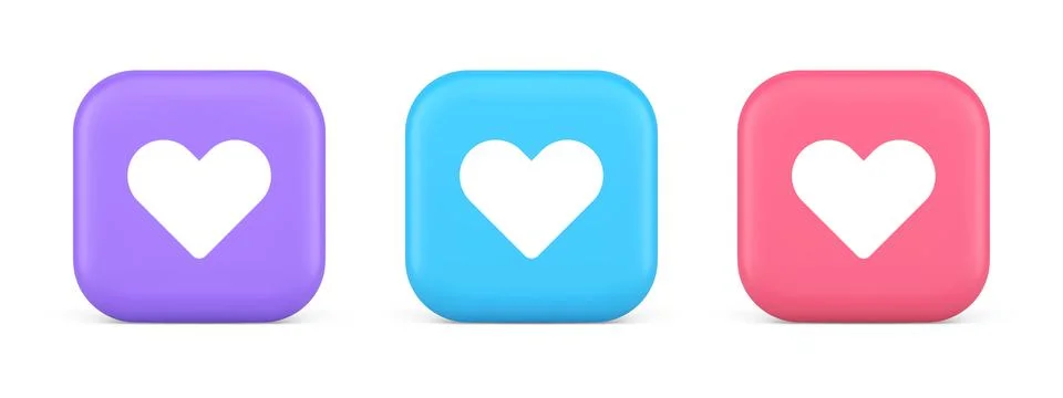 Dating application mobile interface button with heart social network commun.. Stock Illustration