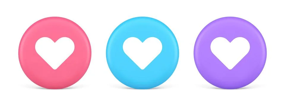 Dating application mobile interface button with heart social network communic Illustrazione stock
