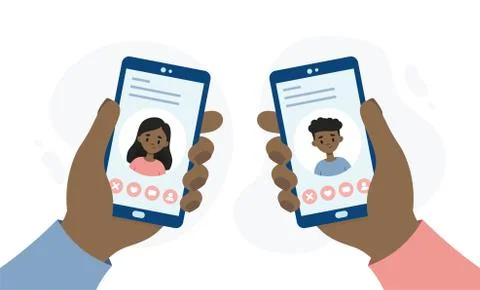 Dating application for smartphones. Stock Illustration