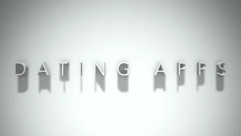 Dating apps 3D title animation with shadows on a white background Stock Footage 297274363