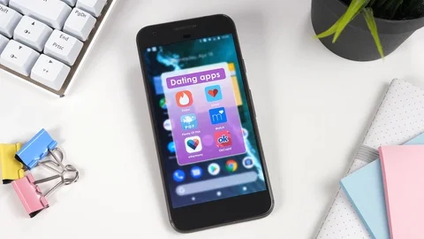 Dating Apps on a Smartphone Display Screen Stock Footage 88682057