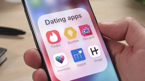 Dating Apps on a Smartphone Screen Stock Footage 144938770