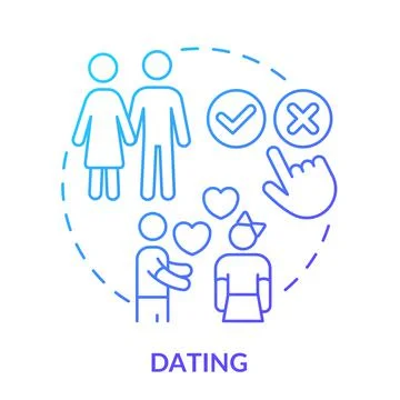 Dating blue gradient concept icon Stockillustratie