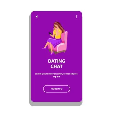 Dating Chat Phone Application Using Girl Vector イラスト素材