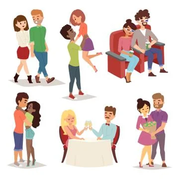 Dating couple vector set Stock Illustration