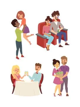 Dating couple vector set Stock Illustration