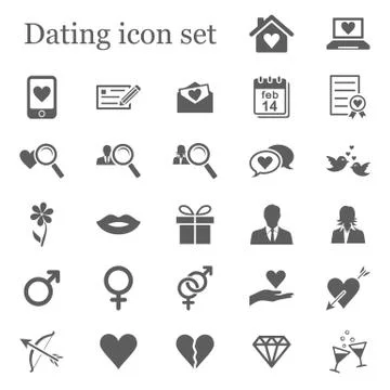 Dating icon set Stock Illustration