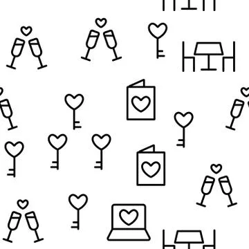Dating Love Vector Seamless Pattern Illustrazione stock