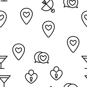 Dating Love Vector Seamless Pattern Illustrazione stock