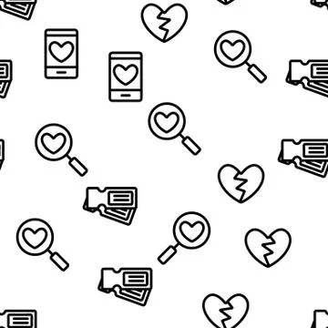 Dating Love Vector Seamless Pattern Illustrazione stock