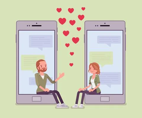 Dating mobile application chat Stock Illustration