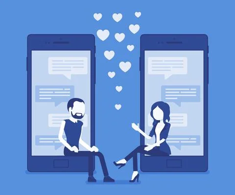 Dating mobile application chat Stock Illustration