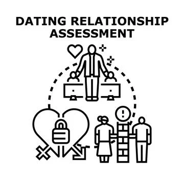 Dating relationship assessment concept, checking compatibility Ilustração Stock