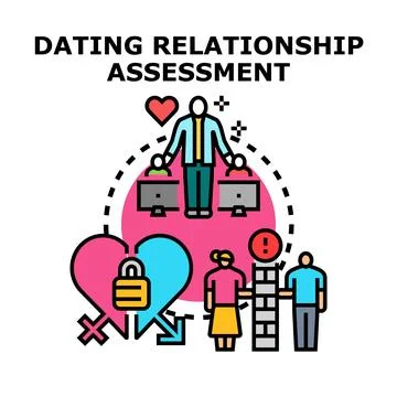 Dating relationship assessment concept, checking compatibility Stock Illustration