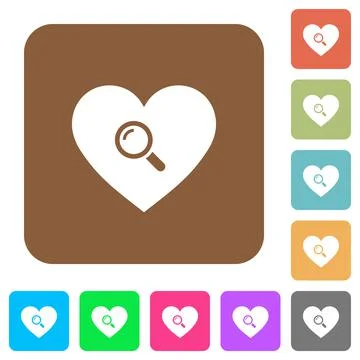 Dating rounded square flat icons Stock Illustration