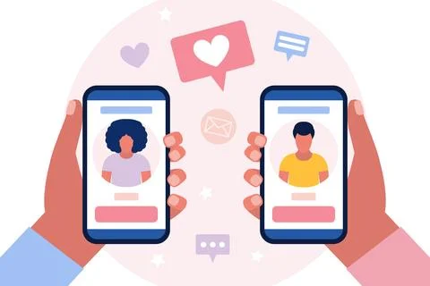 Dating service app Stock Illustration