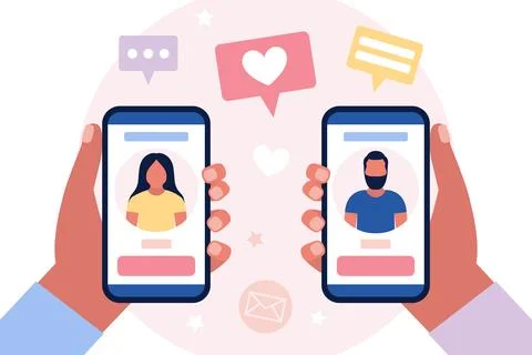 Dating service app Stock Illustration