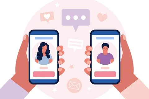 Dating service app Stock Illustration
