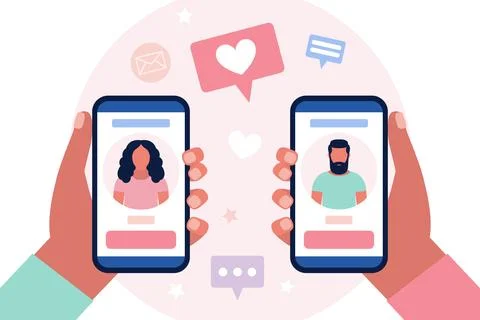 Dating service app Stock Illustration