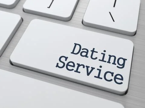 Dating Service Button on Computer Keyboard. Stock Illustration