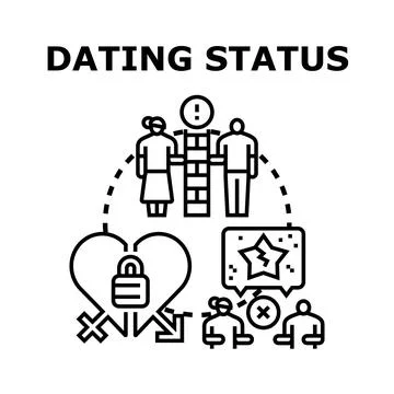 Dating status concept showing relationship connection and breakdown Stock Illustration